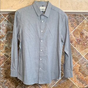 Men's Crosby & Howard Gray Striped Long Sleeve Button Shirt Gray Stripe Size L